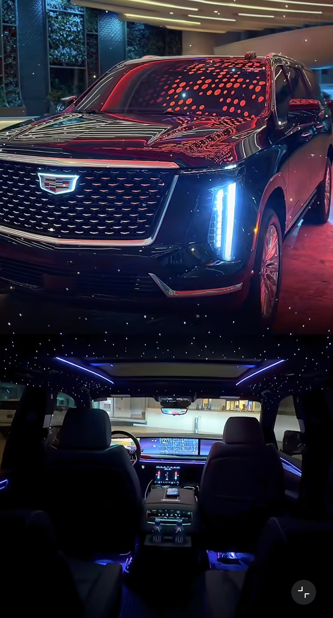 Cadillac Escalade exterior and illuminated interior
